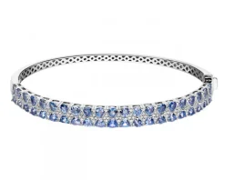 Bransoletka z białego złota z diamentami i tanzanitami - próba 585