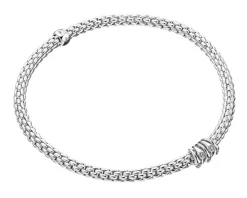 Bransoletka z białego złota z brylantami - 0,07 ct - próba 750