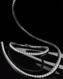 Bransoletka z białego złota z brylantami - 18 cm - 2,30 ct - próba 750