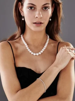 Bransoletka z białego złota z brylantami - 19 cm - 2,24 ct - próba 585