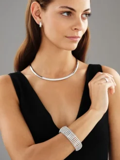 Bransoletka z białego złota z brylantami - 7,48 ct - próba 585