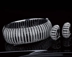 Bransoletka z białego złota z brylantami - 7,48 ct - próba 585