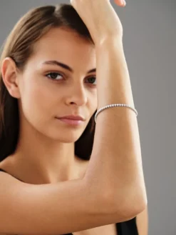 Bransoletka z białego złota z brylantami - 19 cm - 2,60 ct - próba 750