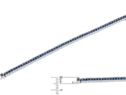 Bransoletka z białego złota z brylantami i szafirami - 18 cm - próba 585