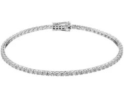 Bransoletka z białego złota z brylantami - 19 cm - 2,11 ct - próba 750