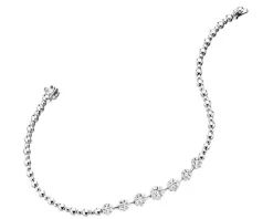 Bransoletka z białego złota z brylantami - 18 cm - 0,83 ct - próba 585