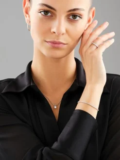 Bransoletka z białego złota z brylantami laboratoryjnymi - 19 cm - 2,00 ct - próba 750