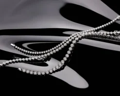 Bransoletka z białego złota z brylantami -  18 cm - 3,00 ct - próba 585