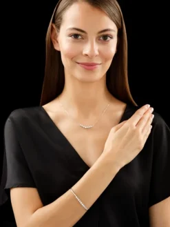 Bransoletka z białego złota z brylantami - 0,95 ct - próba 585