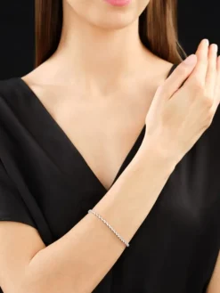 Bransoletka z białego złota z brylantami - 18 cm - 2,17 ct - próba 585