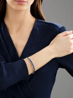 Bransoletka z białego złota z brylantami i szafirami - próba 585