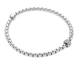 Bransoletka z białego złota z brylantami - 0,19 ct - próba 750