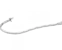 Bransoletka z białego złota z diamentami - 18 cm - 0,30 ct - próba 585