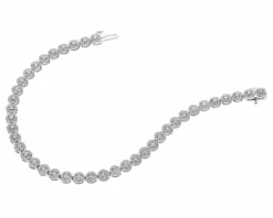 Bransoletka z białego złota z brylantami - 18 cm - 2,00 ct - próba 585