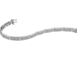 Bransoletka z białego złota z diamentami - 18 cm - 0,61 ct - próba 750