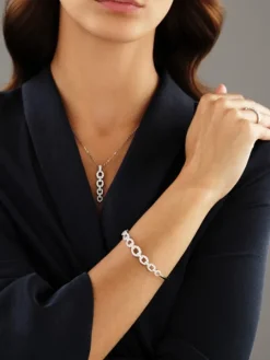 Bransoletka z białego złota z brylantami - 1,58 ct - próba 585