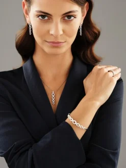 Bransoletka z białego złota z brylantami - 1,58 ct - próba 585