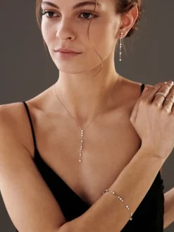 Bransoletka z białego złota z brylantami - 18 cm - 1,36 ct - próba 750