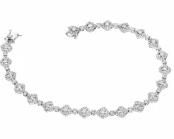 Bransoletka z białego złota z brylantami - 19 cm - 3,15 ct - próba 585