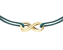 Bransoletka z cyrkoniami i elementami z żółtego złota - nieskończoność