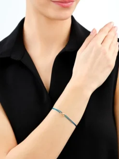 Bransoletka z cyrkoniami i elementami z żółtego złota - nieskończoność