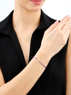 Bransoletka z cyrkoniami i elementami z żółtego złota