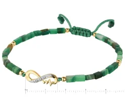 Bransoletka z diamentami, zoisytami i elementami żółtego złota - nieskończoność - próba 375