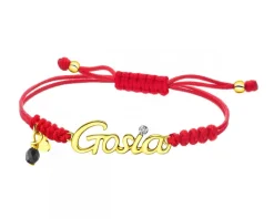 Bransoletka z diamentem, agatem i elementami żółtego złota - Gosia - próba 375