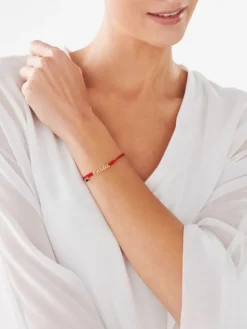 Bransoletka z diamentem, agatem i elementami żółtego złota - Gosia - próba 375