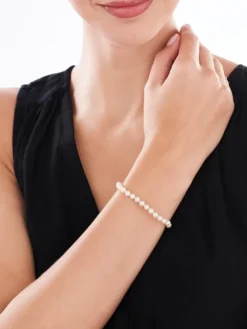 Bransoletka z elementami z żółtego złota - perły