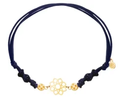 Bransoletka z  elementami z żółtego złota - kwiat