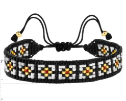 Bransoletka z elementami z żółtego złota i koralikami