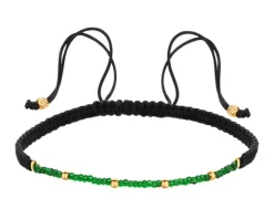 Bransoletka z elementami z żółtego złota i koralikami