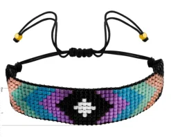 Bransoletka z elementami z żółtego złota i koralikami