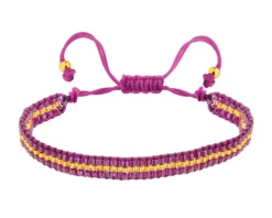 Bransoletka z elementami z żółtego złota i koralikami