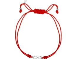 Bransoletka z elementami srebra i cyrkoniami - nieskończoność