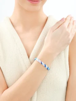 Bransoletka z elementami srebra z efektem Tie Dye