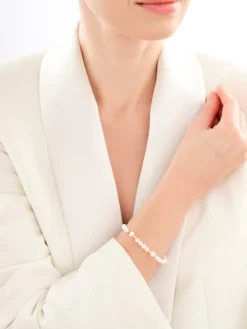 Bransoletka z elementami z żółtego złota - perły