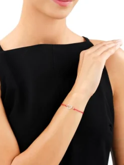 Bransoletka z elementami srebra i cyrkoniami z efektem Tie Dye - motyl