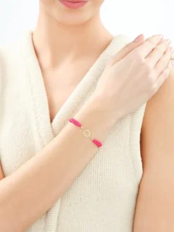 Bransoletka z elementami z żółtego złota - rozeta