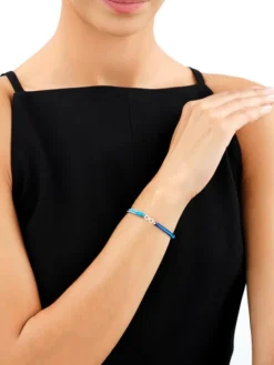 Bransoletka z elementami srebra i cyrkoniami z efektem Tie Dye - nieskończoność