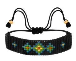 Bransoletka z elementami z żółtego złota i koralikami