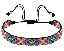 Bransoletka z elementami z żółtego złota i koralikami