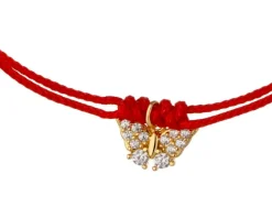 Bransoletka z elementami srebra i cyrkoniami - motyl