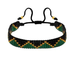 Bransoletka z elementami z żółtego złota i koralikami