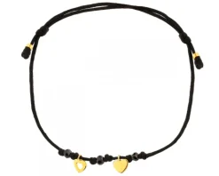 Bransoletka z elementami srebra - litera M, koniczyna