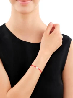 Bransoletka z elementami srebra i cyrkoniami - łapka