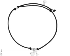 Bransoletka z elementami srebra - litera I, serce