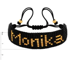 Bransoletka z elementami z żółtego złota i koralikami - Monika