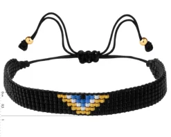 Bransoletka z elementami z żółtego złota i koralikami